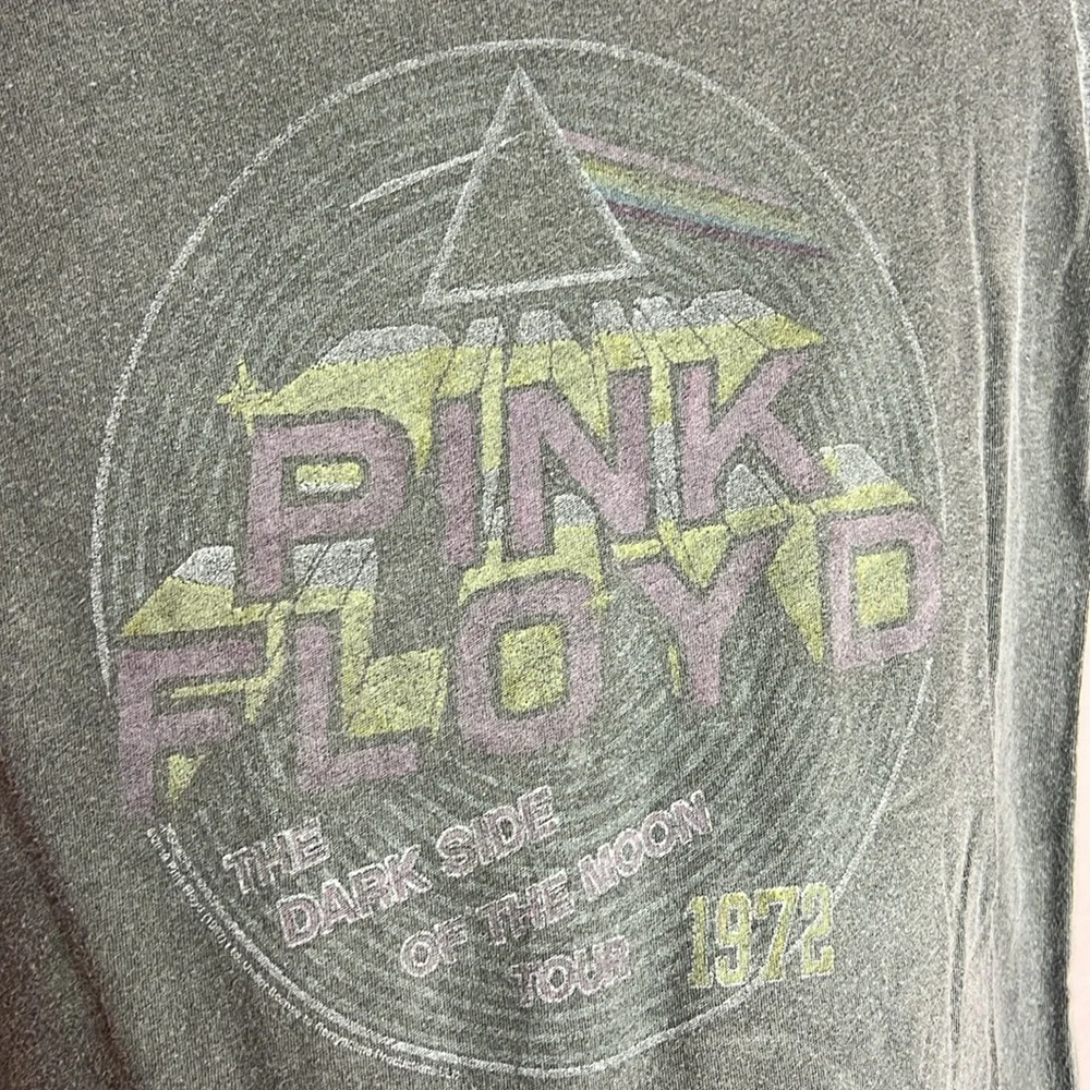Junk Food Girls' Short Sleeve Distressed Pink Floyd T-Shirt Light Gray S (6-7)